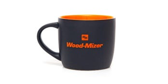 Czarny kubek ceramiczny Wood-Mizer